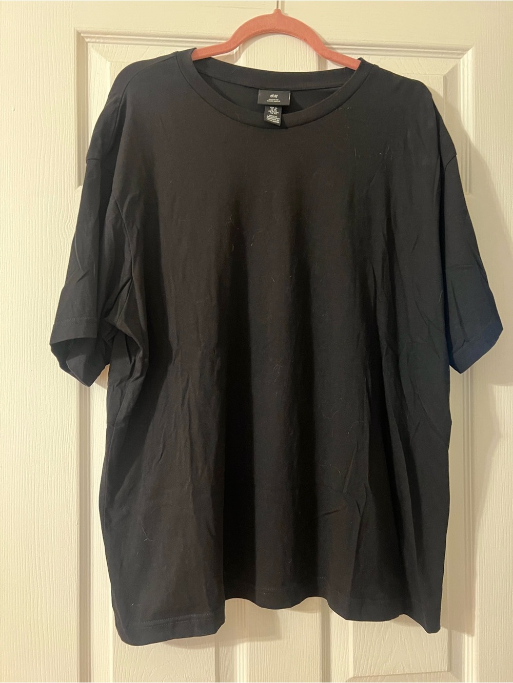 H&M Men's Black Short Sleeve Loose Fit Crewneck Tee